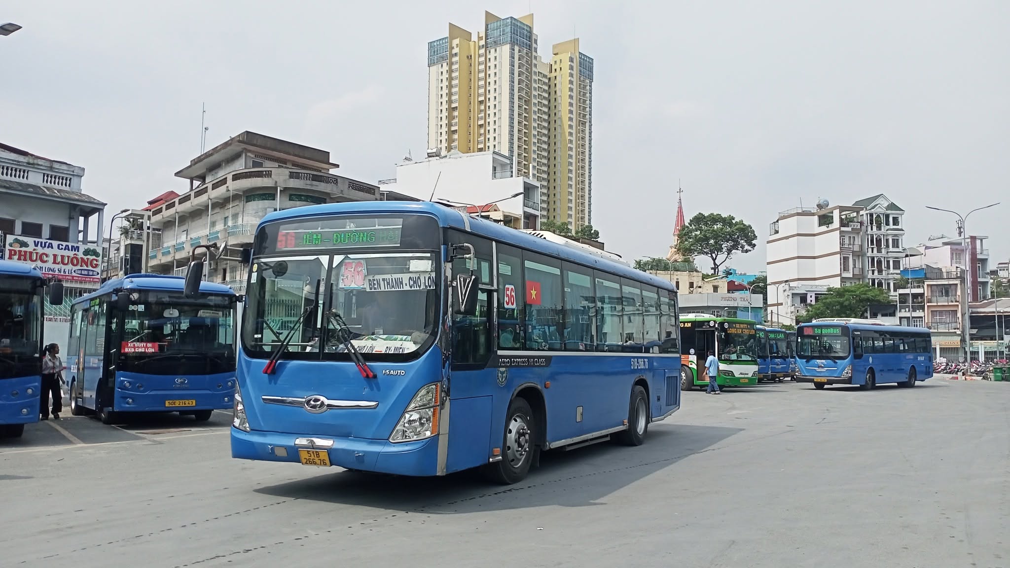 Bus route 56 departs from Cho Lon Bus Station