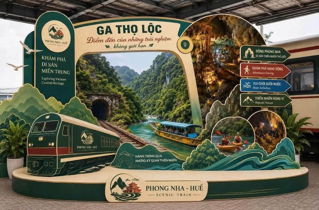Quang cảnh nhà ga Thọ Lộc tại huyện Bố Trạch