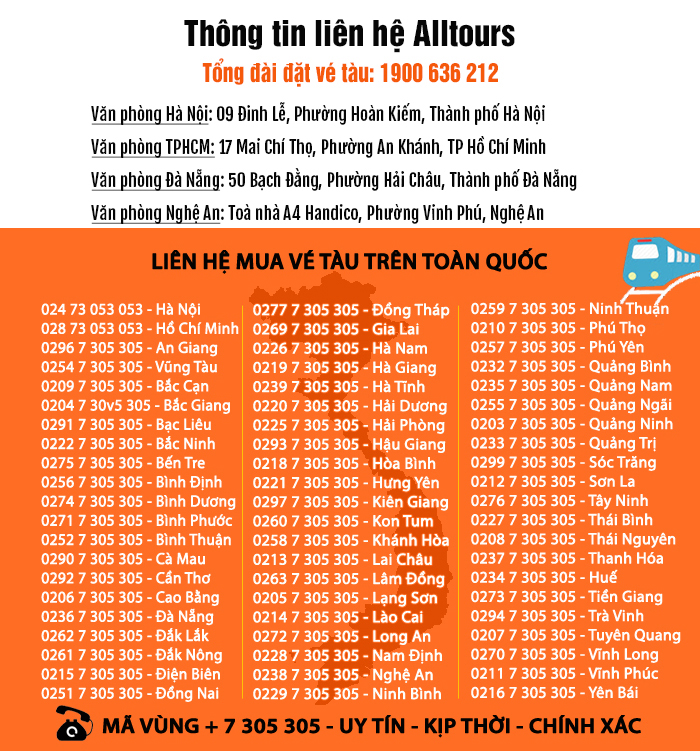 Thông tin đặt vé tàu hỏa trên toàn quốc