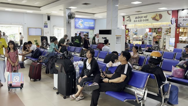 Passengers waiting for a train