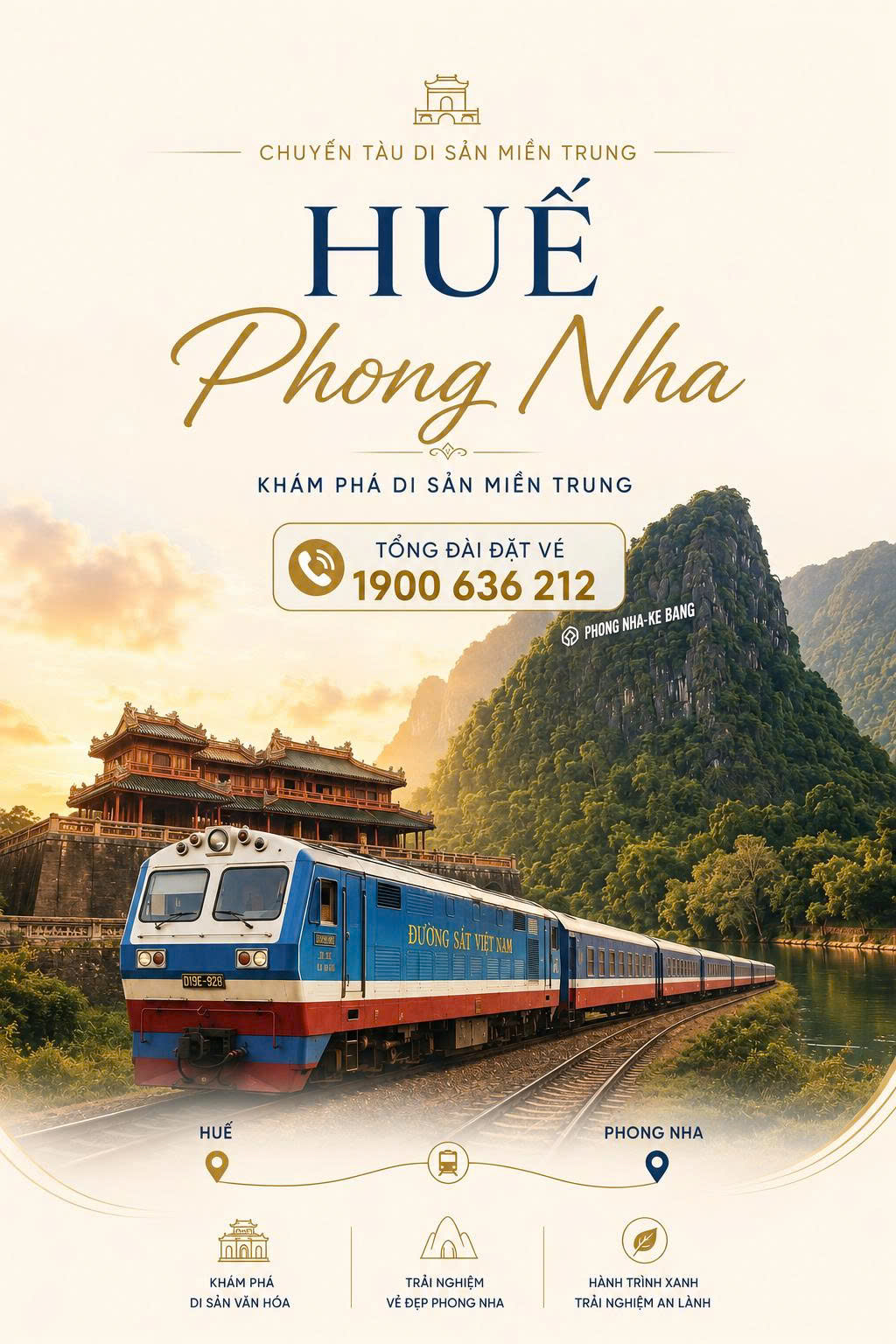 Hành trình đi vé tàu Huế Phong Nha dừng tại ga Thọ Lộc